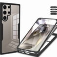 thumbnail image 1 of Dteck Clear Case for Samsung Galaxy S25 Ultra, With Soft PET Screen Protector Full Body Protection Hard PC Back Shell+Soft TPU Bumper Shockproof Rugged Cover, Black, 1 of 11