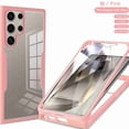 thumbnail image 1 of Dteck Clear Case for Samsung Galaxy S25 Ultra, With Soft PET Screen Protector Full Body Protection Hard PC Back Shell+Soft TPU Bumper Shockproof Rugged Cover, Pink, 1 of 11