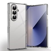 Dteck Clear Case for Samsung Galaxy Z Fold 6 Shockproof Hinge Protection Slim Lightweight Crystal Bumper Hard PC Transparent Skin Cover for Galaxy Z Fold 6,Clear