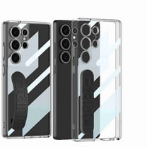 Dteck Clear Case for Samsung Galaxy S24, Shockproof Silicone Wrist Strap Case Soft Shockproof Camera Protection Phone Cover, Black