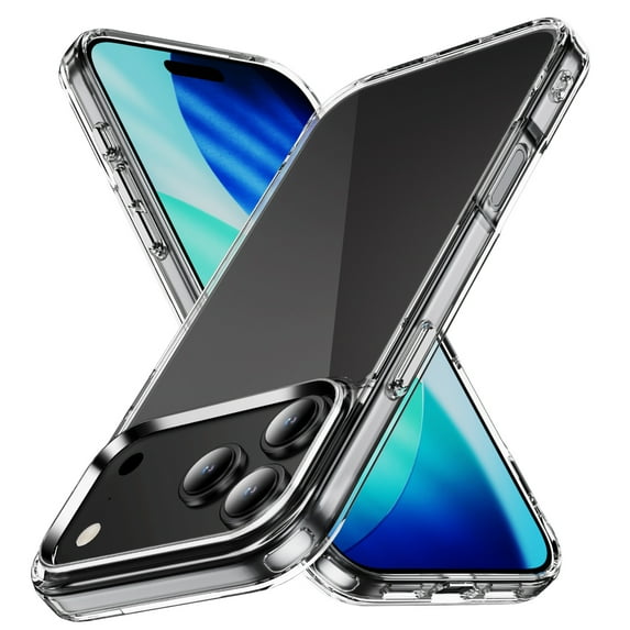 Dteck Clear Case for iPhone 17 Pro Max,Shockproof TPU+PC Transparent Case Slim Anti-Yellowing Back Cover,Clear