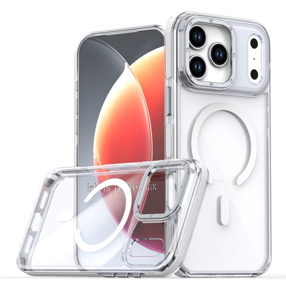 Dteck Clear Case for iPhone 18 Pro Max, Magnetic Transparent Phone Cover Compatible with MagSafe, White