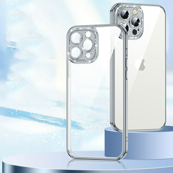 Dteck Clear Case for iPhone 12 Pro Max 6.7 inch,Luxury Crystal Transparent Sparkle Camera Protection and Shockproof Soft TPU Ultra Slim Cover.For iPhone 12 Pro Max,Silver