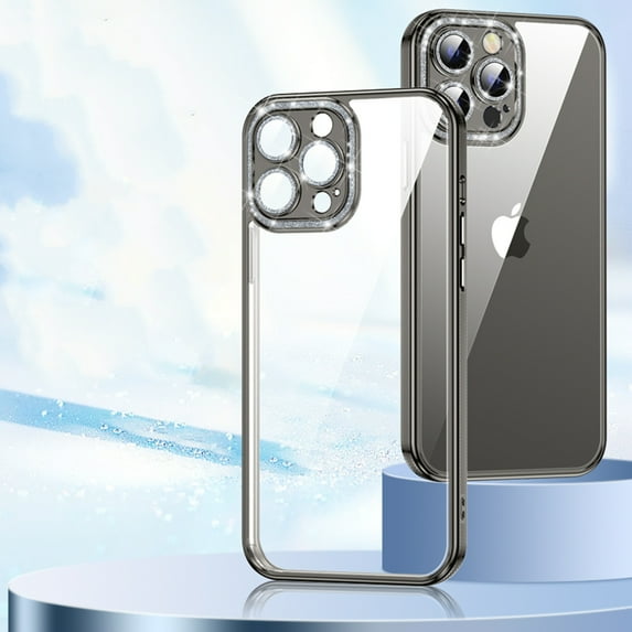 Dteck Clear Case for iPhone 12 Pro Transparent Crystal Case Sparkle Camera Protection Soft TPU Ultra Slim Thin Shockproof Case For iPhone 12 Pro,Black