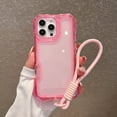 thumbnail image 1 of Dteck Clear Case for iPhone 13 Pro Max,Shockproof TPU+PC 3-Layer Military Grade Protection Case Anti-Yellowing Back with Wrist Strap for iPhone 13 Pro Max,Pink, 1 of 6