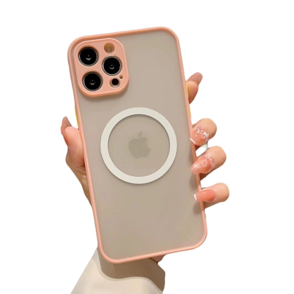 Dteck Clear Case for iPhone 14 Pro Max, Magnetic Case Compatible with MagSafe, Clear Hard PC Back Cover + Soft TPU Shockproof Slim Protective Phone Case for iPhone 14 Pro Max 6.7", Pink