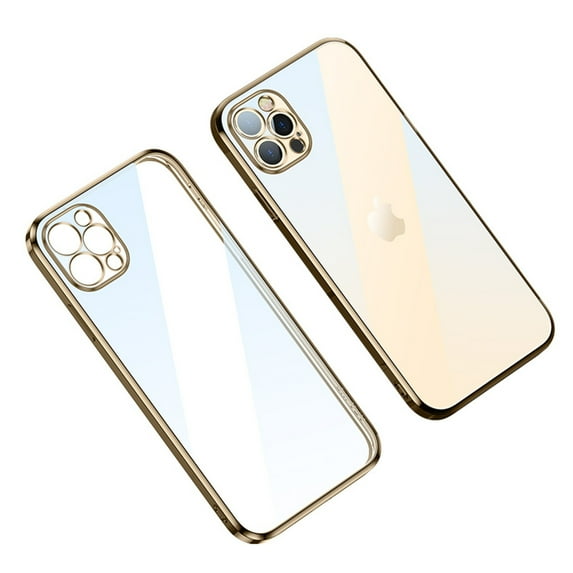 Dteck Clear Case for iPhone 14 Pro Plating Bumper Anti-Yellow Transparent Protective Cover Shockproof Slim Thin Cover for Apple iPhone 14 Pro 6.1 inch 2022, Gold
