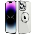 thumbnail image 1 of Dteck Clear Magnetic Case for iPhone 11 Pro,Shockproof Soft TPU Electro-plating Bumper Case Compatible with MagSafe Cover with Built-in Camera Lens Protector,Blue,Silver, 1 of 6