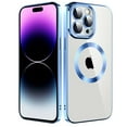 thumbnail image 1 of Dteck Clear Magnetic Case for iPhone 11 Pro,Shockproof Soft TPU Electro-plating Bumper Case Compatible with MagSafe Cover with Built-in Camera Lens Protector,Blue, 1 of 6