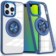 thumbnail image 1 of Dteck Clear Magnetic Case for iPhone 11,Shockproof TPU 360°Rotatable Ring Stand Case Compatible with MagSafe Transparent PC Back Cover for iPhone 11,Darkblue, 1 of 6