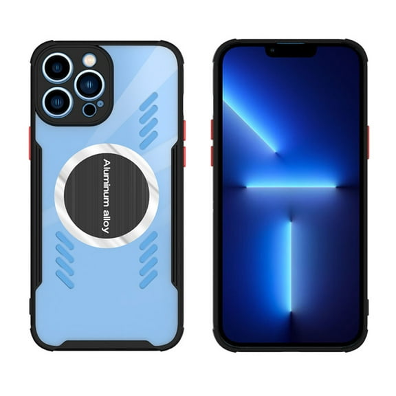 Dteck Clear Magnetic Case for iPhone 13 Pro Max Compatible with Mag-Safe, Slim Hard Back Soft Silicone TPU Bumper Cover Ultra Thin Shockproof Protective Case, Black