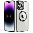 thumbnail image 1 of Dteck Clear Magnetic Case for iPhone 14 Pro Max,Shockproof Soft TPU Electro-plating Bumper Case Compatible with MagSafe Cover with Built-in Camera Lens Protector,Black, 1 of 6