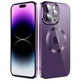 thumbnail image 1 of Dteck Clear Magnetic Case for iPhone 14 Pro,Shockproof Soft TPU Electro-plating Bumper Case Compatible with MagSafe Cover with Built-in Camera Lens Protector,Purple, 1 of 6