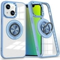 thumbnail image 1 of Dteck Clear Magnetic Case for iPhone 15 Plus,Shockproof TPU 360°Rotatable Ring Stand Case Compatible with MagSafe Transparent PC Back Cover for iPhone 15 Plus,Blue, 1 of 7