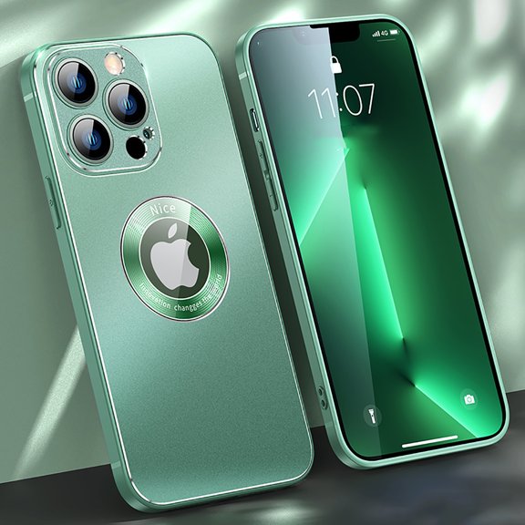 Dteck Compatible Case For iPhone 13,Drop Camera Protection Case Hybrid Matte Slim Fit Logo View Phone Cover.For iPhone 13,Green