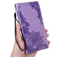 thumbnail image 1 of Dteck Compatible Case with Samsung Galaxy S22 Plus,Magnetic PU Pattern Embossed Flip Wallet Kickstand 360 Protection Cover with Wrist Strap.For Samsung Galaxy S22 Plus,Purple, 1 of 8