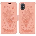 thumbnail image 1 of Dteck Compatible Flower Embossed Case for Samsung Galaxy A71 5G,Luxury PU Leather Flip Wallet Card Stand Shockproof Protection Cover with Wirst Strap.For Samsung Galaxy A71 5G,Pink, 1 of 7
