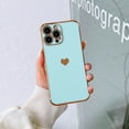 thumbnail image 1 of Dteck Compatible with For Apple iPhone 13 Pro max Luxury Ultra Slim Plating Edge TPU Love Heart Case, Shockproof Removable Adjustable Rugged Case Cover For iPhone 13 Pro Max,Mint, 1 of 3