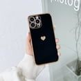 thumbnail image 1 of Dteck Compatible with For Apple iPhone 13 Pro max Luxury Ultra Slim Plating Edge TPU Love Heart Case, Shockproof Removable Adjustable Rugged Case Cover For Apple iPhone 13 Pro Max,Black, 1 of 2
