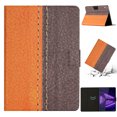 thumbnail image 1 of Dteck Compatible with Lenovo Tab M10 (3rd Gen) 10.1" 2022 Case Cover, Folding Kickstand Auto Wake Sleep PU Leather Anti-Shock Protective Wallet Case with Card Holder, Orange, 1 of 5