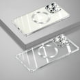 thumbnail image 1 of Dteck Compatible with Magsafe for iPhone 14, Slim Crystal Clear Electroplated Plating Cover Camera Lens Protector, Magnetic Shockproof Phone Case, Silver, 1 of 9