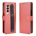 thumbnail image 1 of Dteck Compatible with Samsung Galaxy Z Fold 4 Case,Luxury 360 Full Protection Shockproof PU Leather Card Wallet with Pen Holder and Strap Folding Shell Cover.For Samsung Galaxy Z Fold 4,Brown, 1 of 6