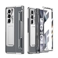 thumbnail image 1 of Dteck Compatible for Samsung Galaxy Z Fold 6 Case with Flat Hinge Protection, Built-in Front Screen Protector Full Body Case for Samsung Z Fold 6 Case, Metal Camera Protector & Kickstand,Silver, 1 of 7