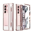 thumbnail image 1 of Dteck Compatible for Samsung Galaxy Z Fold 6 Case with Flat Hinge Protection, Built-in Front Screen Protector Full Body Case for Samsung Z Fold 6 Case, Metal Camera Protector & Kickstand,Rosegold, 1 of 7