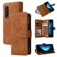 thumbnail image 1 of Dteck Compatible with Samsung Galaxy Z Fold4 Wallet Case,Premium PU Leather Zipper Flip Folio Wallet Magnetic Closure Built-in Kickstand Protective Cover,Brown, 1 of 7