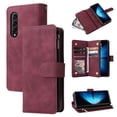 thumbnail image 1 of Dteck Compatible with Samsung Galaxy Z Fold4 Wallet Case,Premium PU Leather Zipper Flip Folio Wallet Magnetic Closure Built-in Kickstand Protective Cover,Winered, 1 of 7
