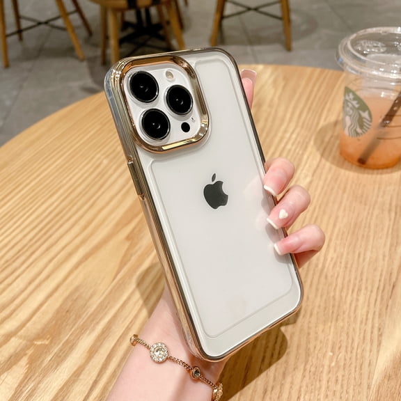 Dteck Compatible with iPhone 11 Pro Max Case, Clear Cases Shockproof with TPU Silicone Bumpers Anti-Scratch Cover, Transparent HD Clear Anti Yellowing For iPhone 11 Pro Max,Gold