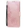 thumbnail image 1 of Dteck Compatible with iPhone 13 Pro Max Luxury Flip Wallet Case,PU Pattern Embossed Shockproof Magnetic Kickstand Card Slots Cover with Wrist Strap.For iPhone 13 Pro Max,Rosegold, 1 of 7