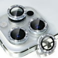 thumbnail image 1 of Dteck Compatible for iPhone 14/iPhone 14 Plus Camera Lens Protector,Bling Glitter 9H Tempered Glass Camera Cover Screen Protector Metal Ring HD Clear Case Friendly,Silver, 1 of 5