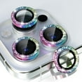 thumbnail image 1 of Dteck Compatible for iPhone 15 Plus Camera Lens Protector,Bling Glitter 9H Tempered Glass Camera Cover Screen Protector Metal Ring HD Clear Case Friendly,Multicolour, 1 of 5