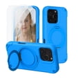 thumbnail image 1 of Dteck Compatible with iPhone 16 Pro Max Case with Screen Protector, Rugged Magnetic Case with Ring Stand Compatible with MagSafe, Heavy-Duty Military Grade Shockproof Phone Kids Cover 6.9 inch,Blue, 1 of 8