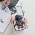 thumbnail image 1 of Dteck Cosmonaut Hard PC+Soft TPU Phone case for iPhone XS Max,Rubber Shockproof  Astronaut Kickstand Transparent Case for iPhone XS Max 6.5 inch,Black, 1 of 7