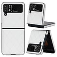 thumbnail image 1 of Dteck Cover for Samsung Galaxy Z Flip 4, Luxury Protective Ultra-Thin PU Leather Small Fragrance Grid Shockproof Glossy Design Back Phone Cover For Samsung Z Flip 4,White, 1 of 8