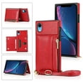 thumbnail image 1 of Dteck Crossbag Case For iPhone XR, Premium PU Leather Wallet Case Credit Card Holder Stand Cover, Red, 1 of 9