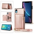 thumbnail image 1 of Dteck Crossbag Case For iPhone XR, Premium PU Leather Wallet Case Credit Card Holder Stand Cover, Rosegold, 1 of 9