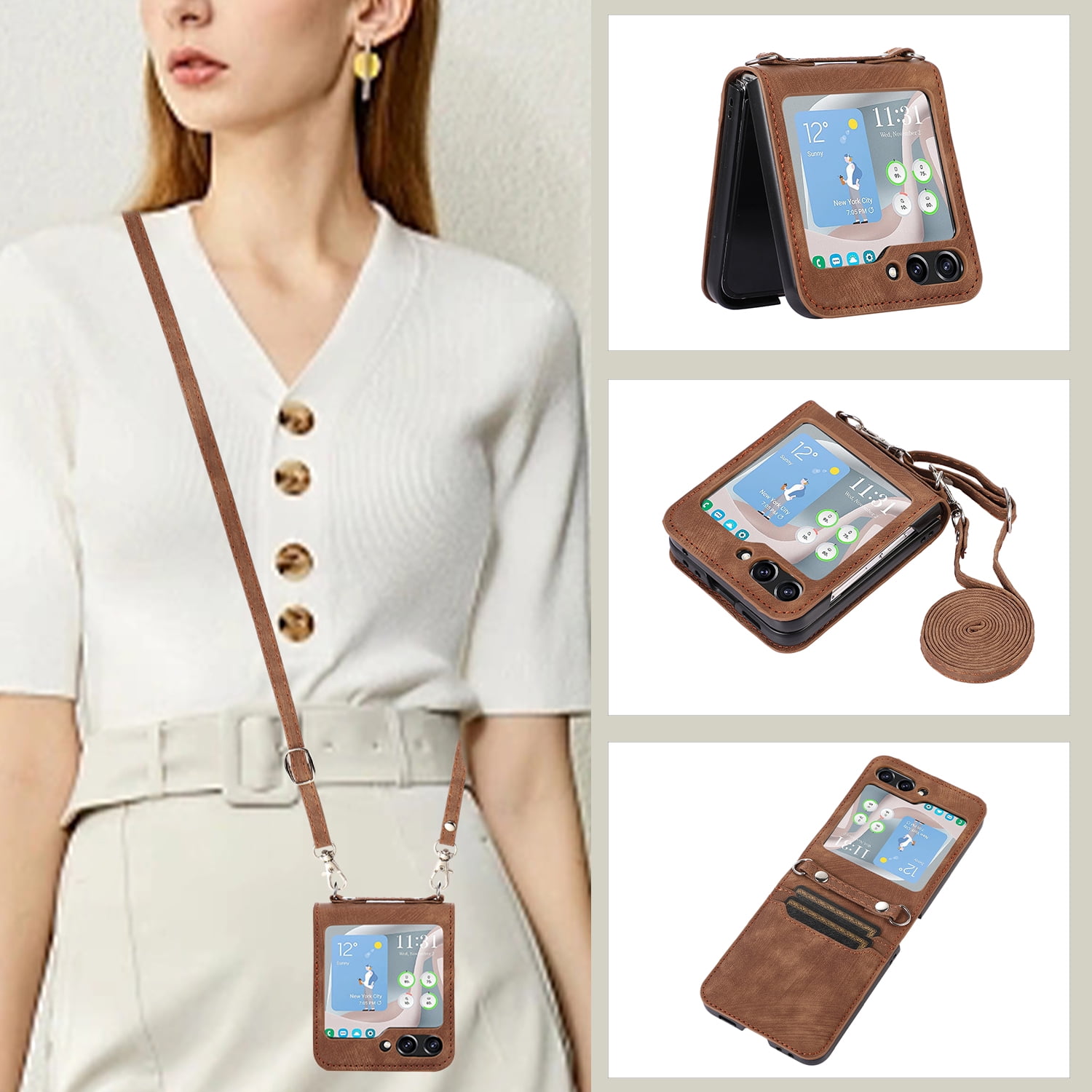 Dteck Crossbody Lanyard Case for Samsung Galaxy Z Flip 5 5G