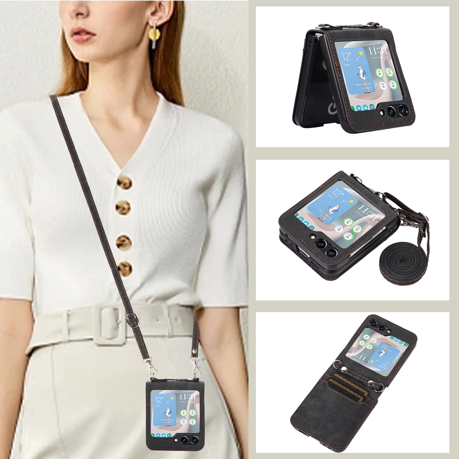 Dteck Crossbody Lanyard Case for Samsung Galaxy Z Flip 5 5G