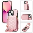 thumbnail image 1 of Dteck Crossbody Strap for Apple iPhone 13 Case for Women, Shockproof Leather Wallet with Card Holder Slots Protective Hidden Mirror Case Adjustable Lanyard, Rosegold, 1 of 9