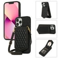 thumbnail image 1 of Dteck Crossbody Strap for Apple iPhone 13 Pro Case for Women, Shockproof Leather Wallet with Card Holder Slots Protective Hidden Mirror Case Adjustable Lanyard, Black, 1 of 9