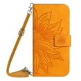thumbnail image 1 of Dteck Crossbody Strap Case for Samsung Galaxy S25 ,Flower Patterned Leather Card Holder Flip Case with Magnetic Clasp Kickstand Heavy Duty Protective Wallet Phone Cover Case for Women,Yellow, 1 of 9