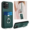 thumbnail image 1 of Dteck Crossbody Strap Case for iPhone 11 Pro, Shockproof Leather Case Card Slots Wallet Back with Ring Holder Kickstand Cover for iPhone 11 Pro ,Green, 1 of 6