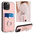 thumbnail image 1 of Dteck Crossbody Strap Case for iPhone 13 Pro Max, Shockproof Leather Case Card Slots Wallet Back with Ring Holder Kickstand Cover for iPhone 13 Pro Max ,Rosegold, 1 of 6