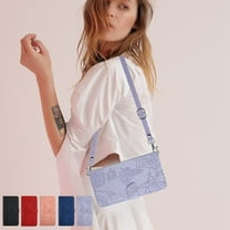 Dteck Crossbody Wallet Case for Samsung Galaxy A13 5G, PU Leather Butterfly Embossed Magnetic Folio Flip Stand Cover Handbag with Shoulder Strap Lanyard Wristlet for Samsung Galaxy A13 5G,Purple