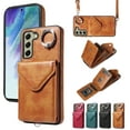 thumbnail image 1 of Dteck Crossbody Wallet Case for Samsung Galaxy A14 5G, Card Holder Phone Case with Ring Stand, Premium PU Leather Protective Case with Removable Shoulder Strap for Galaxy A14,Brown, 1 of 10