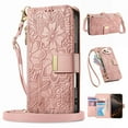 thumbnail image 1 of Dteck Crossbody Wallet Case for Samsung Galaxy A16 5G with Card Holder, Soft Embossing PU Leather Magnetic Closure Strap Zipper Pocket Phone Case Fit for Samsung Galaxy A16 5G,Rosegold, 1 of 7