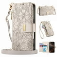 thumbnail image 1 of Dteck Crossbody Wallet Case for Samsung Galaxy A51 5G with Card Holder, Soft Embossing PU Leather Magnetic Closure Strap Zipper Pocket Phone Case Fit for Samsung Galaxy A51 5G,Beige, 1 of 7